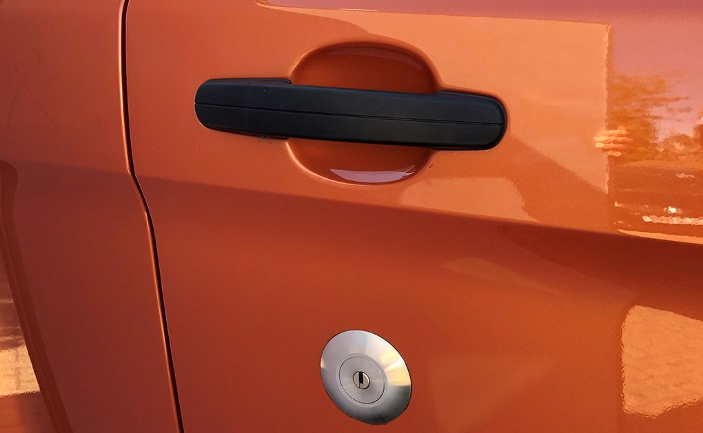 close up of a van door fitted with a slam lock installed by ants locksmithing.